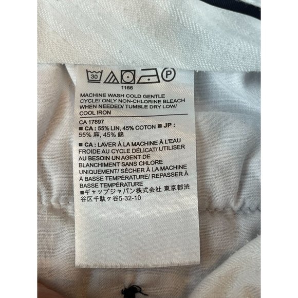 Banana Republic Womens Gingham Shorts Mid Rise Tie Waist LIN Cotton Blue White 4 - Picture 8 of 8